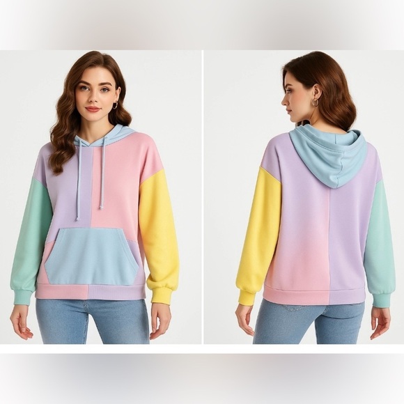 Womens Sweaty Rocks Long Sleeve Floral Print Pullover Hoodie Sweatshirt Tops - Picture 1 of 6